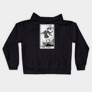 0. The Fool Tarot Card | Black and White Kids Hoodie